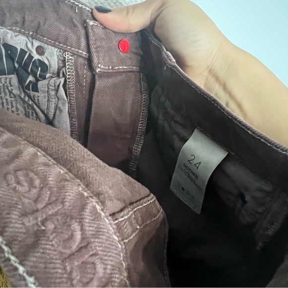 Mother Denim Snacks! High Waisted Twizzy Skimp Jeans French Roast Brown size 24 - Picture 6 of 9